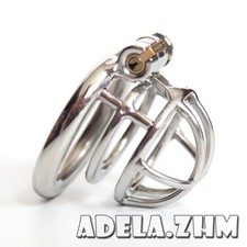 Stainless Steel Male Chastity Device Small Cage for Men Metal Locking Belt Rings