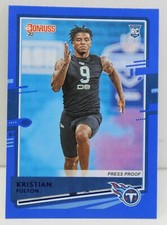 Kristian Fulton RC 2020 Donruss Football Blue Press Proof Parallel Rookie Card