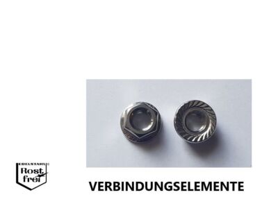 Sechskantmutter Flansch VERZAHNT DIN 6923 EDELSTAHL M3 - M12 