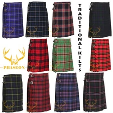 Kilts I Men's Scottish Traditional 5 Yards & 13OZ Tartan Kilt