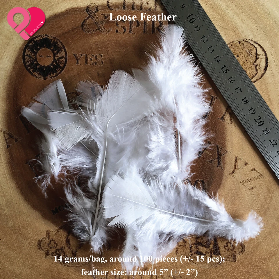 100 5" Goose Satinettes Loose Feather DIY Balloon Craft Wedding Party Angel Bulk - Image 4 of 4