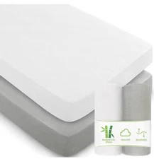 Biloban Muslin Sheets 52”x28” Standard Crib Mattress GREY AND WHITE