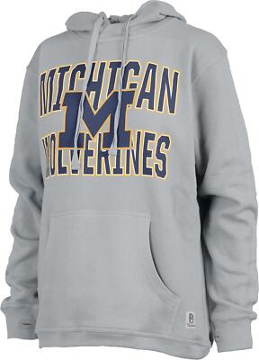 Women's Grey University of Michigan Wolverines Hoodie Coastal Fleece Oversized