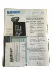 Shure Beta 52a Microphone Drum Mic Manual Extras