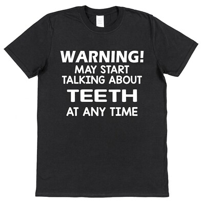 T-Shirt sprechende Zähne Slogan Zahnarzt Geschenk für Ehemann Sohn Vater lustige Zahnmedizin
