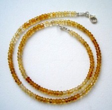 Citrin Kette facettiert  - Schloss 925 Silber - 45 Karat - 42 cm - Quarz - Gelb