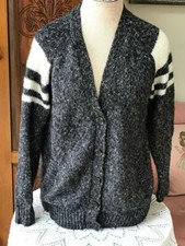 Ladies FOREVER 21 Cardigan Sweater  Dark Heather Gray Chunky Knit  Sz. S
