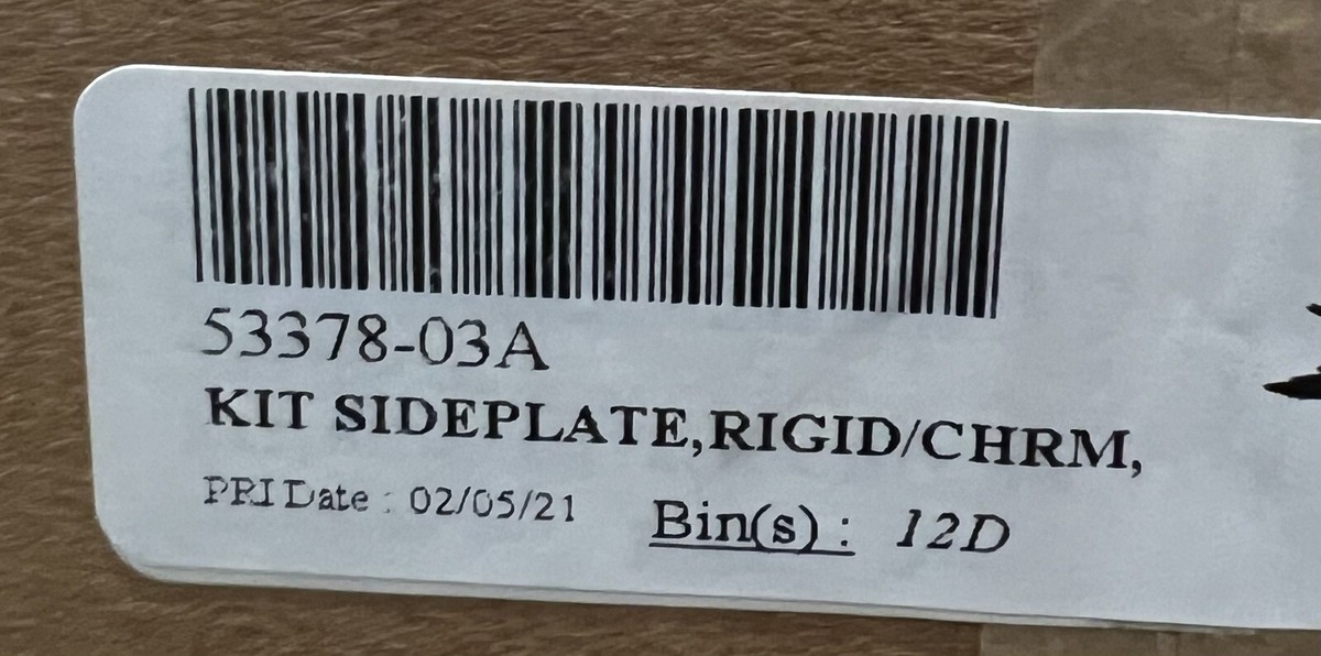 パーツ Kit Sideplate Rigid P/N 53378-03A Kit Sideplate Rigid P/N 53378-03A