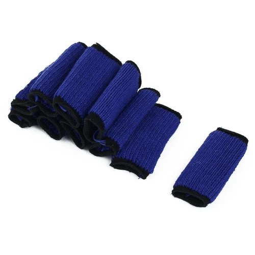 Volleyball Basketball Finger Sleeve Cover Guard Protector Dark Blue 10pcs