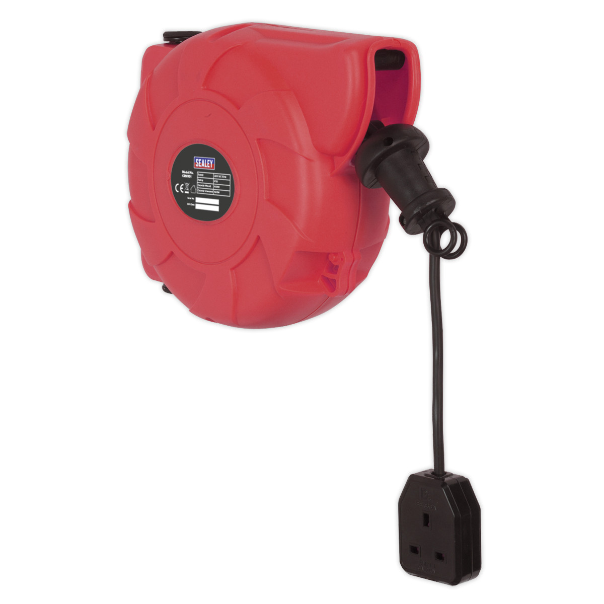 Sealey Cable Reel System Retractable 10m 1 x 230V Socket Garage Workshop DIY