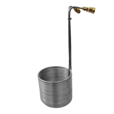 NY Brew Supply 3/8'' x  50' Stainless Wort Chiller w/Garden Hose Fittings