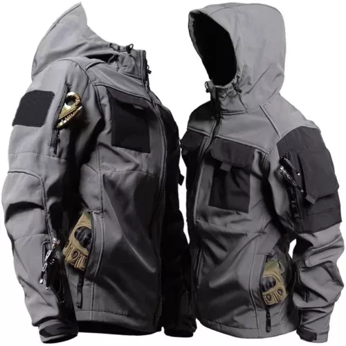 Tactical Jacket Men Military Outdoor Waterproof Hood Windbreaker Work Soft Shell - Picture 2 of 27
