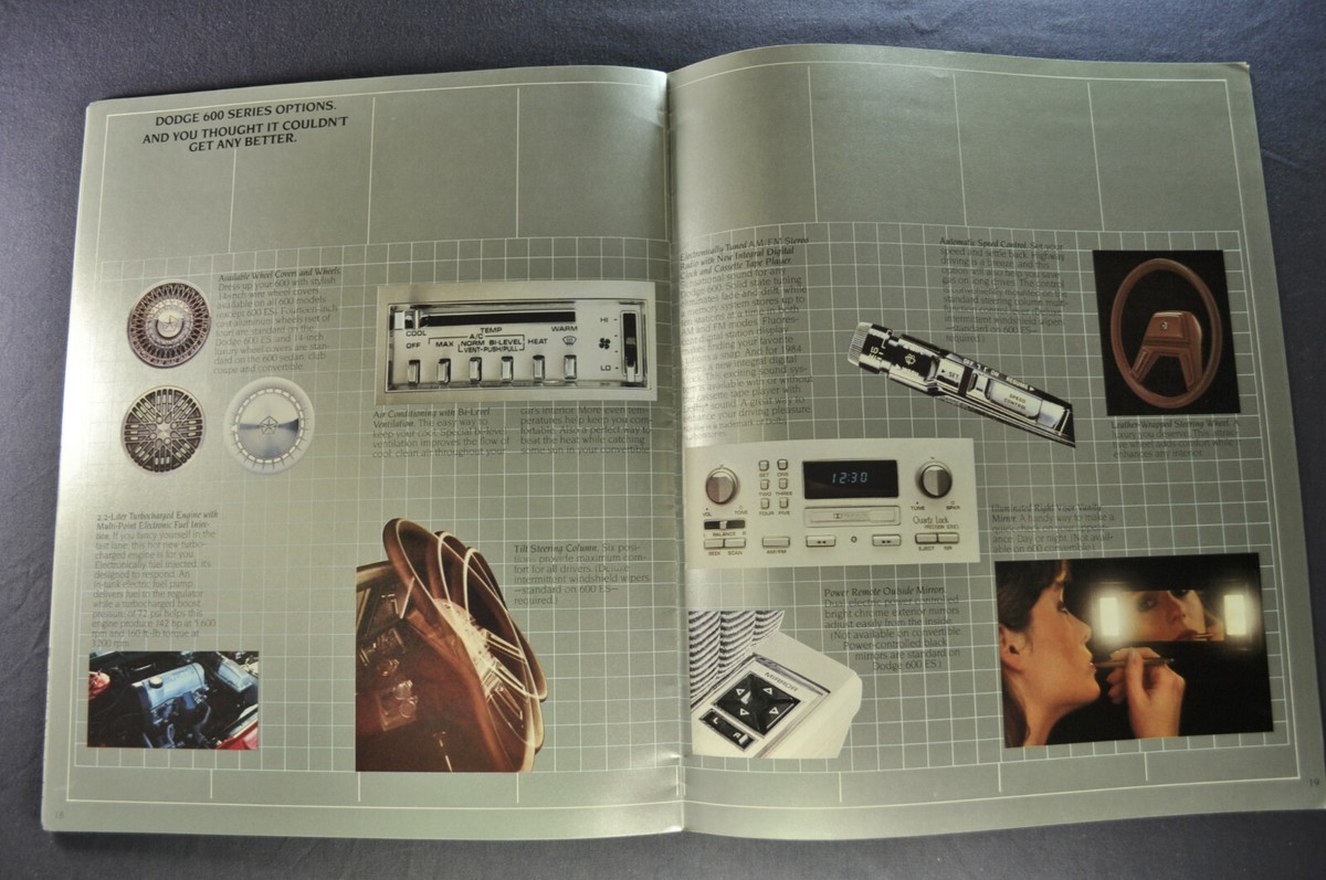 1984 Dodge 600 Series Car Automobile Original Color Brochure - Vintage Mopar Literature 3 thumbnail image