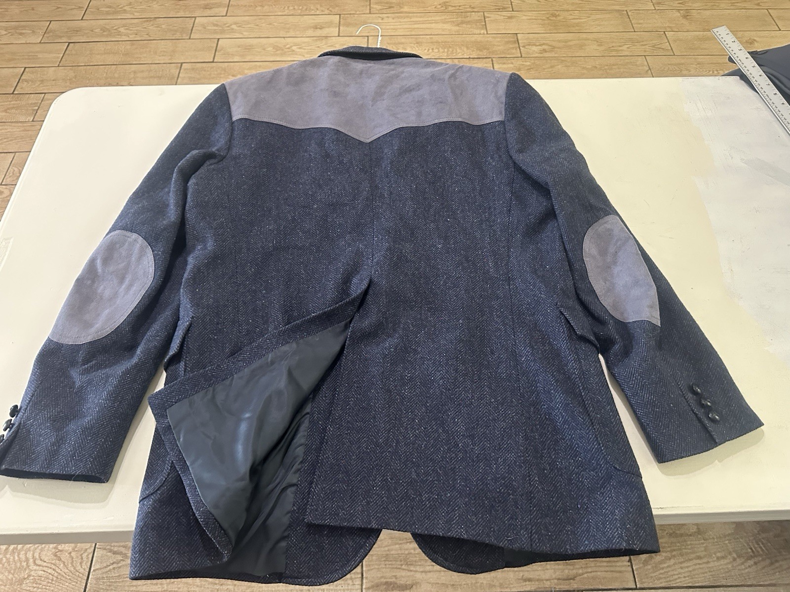 Men’s Pendleton Wool Two Button Navy Blue Herring… - image 11