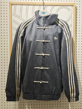 2026 Adidas Originals New Chinese Style Stand Sleeve Jackets Collar Striped Long