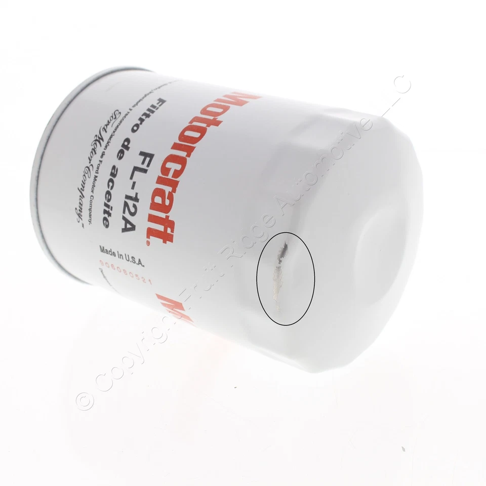 Filtro de aceite de motor de coche abollado Motorcraft FL-12A repuesto giratorio Foto 3 de 4