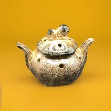 Vintage Incense Burner Foo Dog Ceramic 4" Diameter Asian Style Decor Collectible