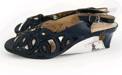 Lotus Marianna Peeptoe Slingback Damenschuhe marineblau Größe UK 5,5 REF V 0034