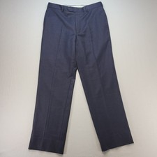 Brooks Brothers Dress Pants Men 36x32 Navy Blue Madison Fit 100 Wool Flat Front