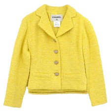 Chanel Single Breasted Jacket Tweed Yellow P42616V31224 36 196645