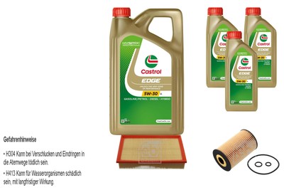 FEBI Inspektionspaket 8L Castrol EDGE Titanium FST 5W-30 LL für VW Transporter