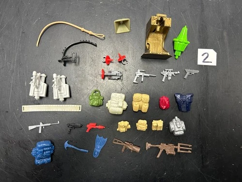 Vintage GI Joe Cobra 3.75 Figure Accessory LOT Croc Master Iron Grenadier gun +