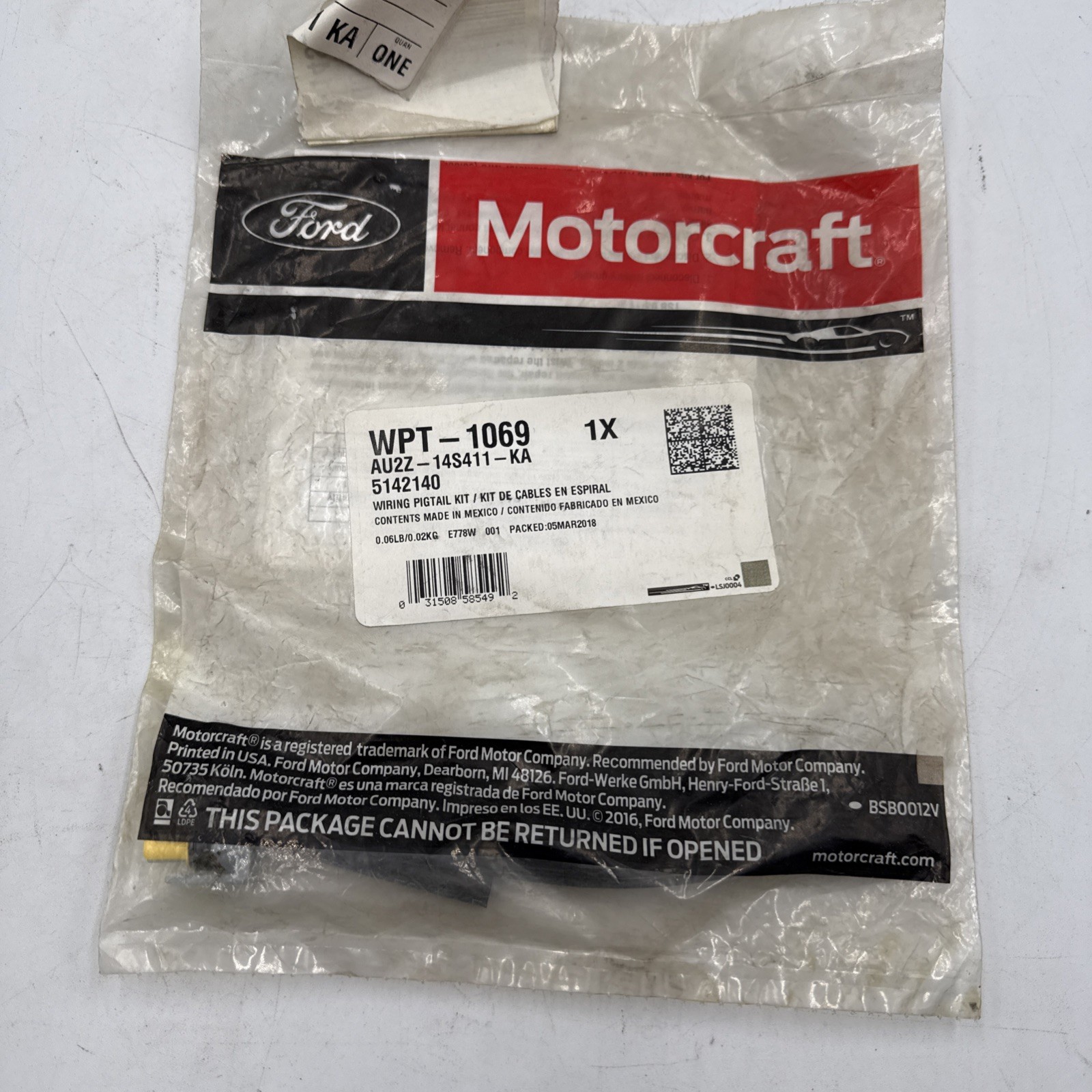 Genuine Ford Wire Assembly AU2Z-14S411-KA