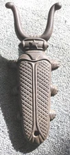 ANTIQUE ORIGINAL CAST IRON SCARCER   BEETLE WITH STAR 12' BOOTJACK UNMKD. NR