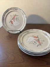 4 International China Company Marmalade Goose W/ Pear Salad Dessert Plate 7.5”