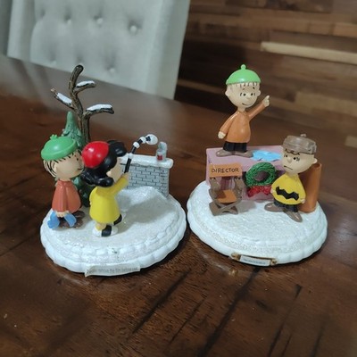 Hawthorne Peanuts Set Of 2 Figurines Passing The Time And The True Meaning Of...
