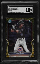 2023 Bowman Draft Yellow Lunar Crater Refractor 52/75 Colin Houck SGC 10 09an