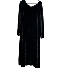 Russ Berens Long Sleeve Maxi Velvet Dress Size M Black USA Made