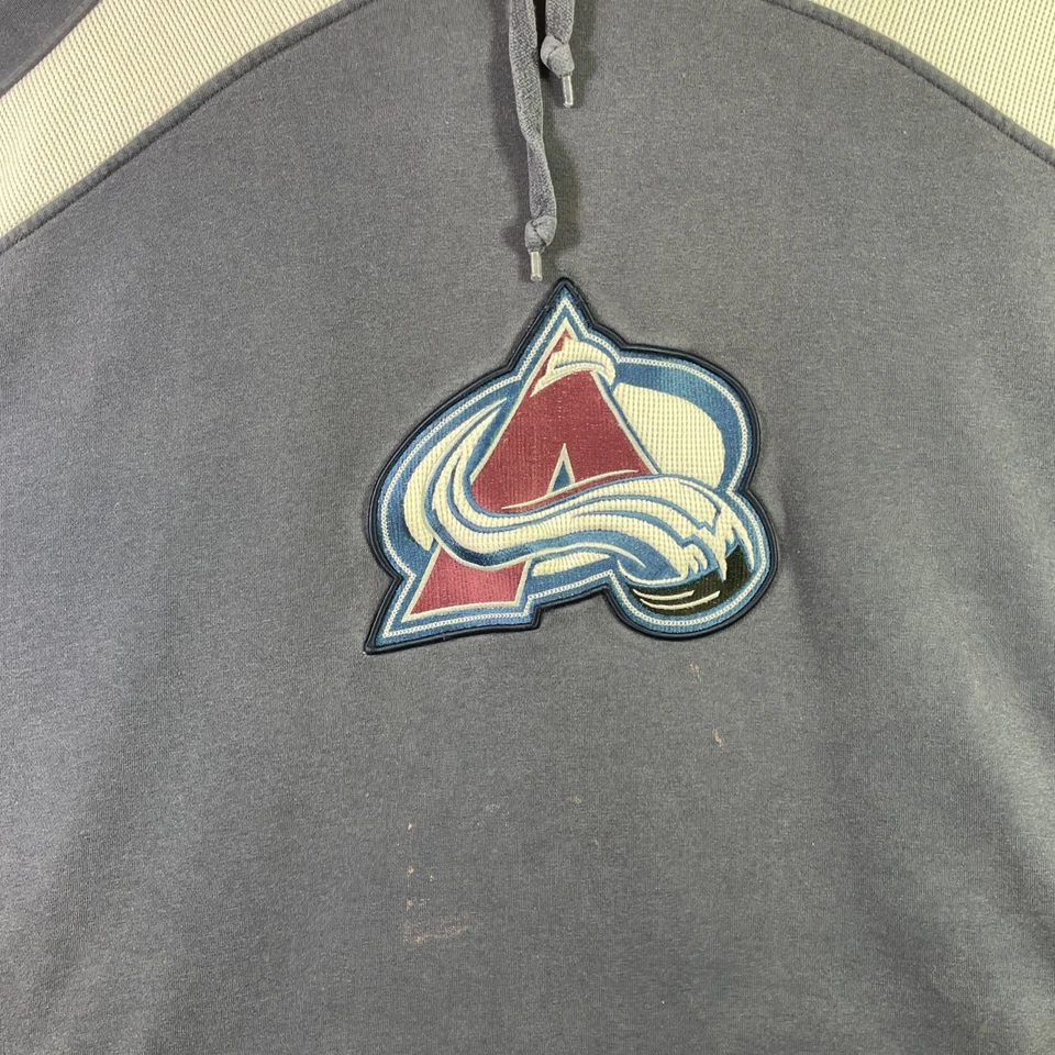 Толстовка с капюшоном NHL Colorado Avalanche взрослая 2XL темно-синий логотип хоккейной команды LS карманы ЧИТАЙТЕ - Изображение 2 из 4