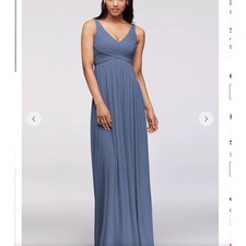David's Bridal Long Mesh Dress with Cowl Back Detail STYLE F15933 18