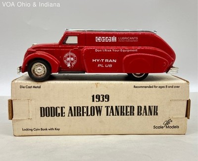 Scale Models 1939 Dodge Airflow Tanker Bank Red Case IH Hy-Tran Plus 1994 Box