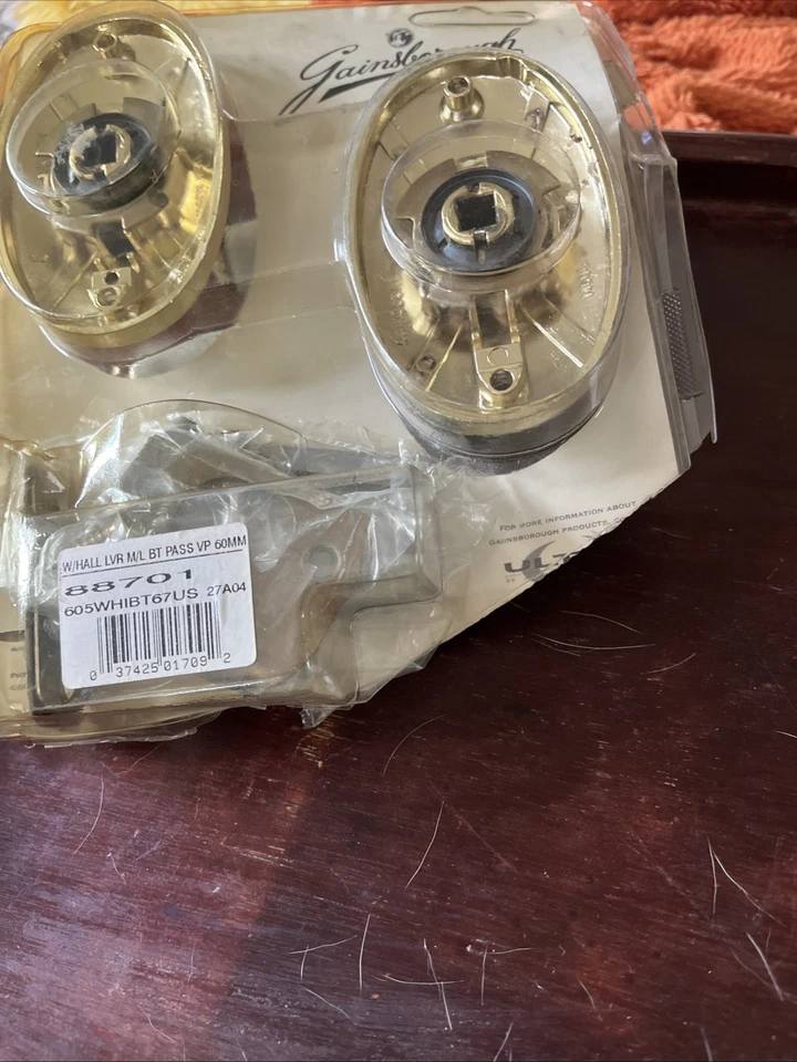 Gainsborough White Porcelain & Gold Tone Lever Set Hall & Closet   88701 - Image 4 of 4