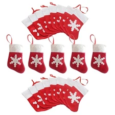 24 Pcs Mini Christmas Stockings Felt Candy Pouches Holiday Party Favors