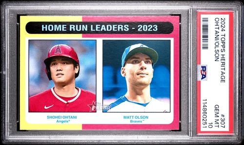2024 Topps Heritage SHOHEI OHTANI/MATT OLSON HR Ldrs - PSA 10 Gem Mint Pop=10