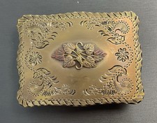 Vintage Sterling Silver And 12k Etched Belt Buckle With Grape Leaves By Trim