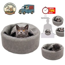 Luxury Round Cat Bed - Memory Foam, Waterproof, and Easy to Clean for Kittens