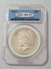 1927 Peace Silver Dollar! AU++!