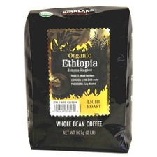 Kirkland Signature Organic Ethiopia Coffee, Light Roast, Whole Bean, 2 lbs
