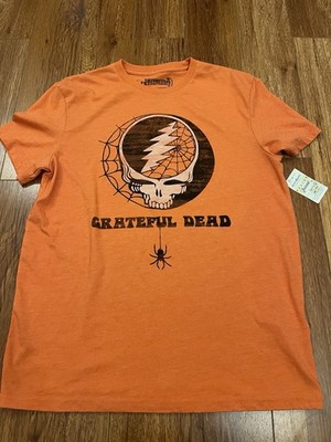 Grateful Dead  Steal Your Face Lucky Brand Orange T-Shirt Size Mens Medium New