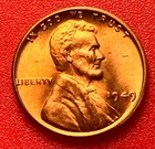 1949-P Lincoln Wheat Cent Penny GEM RED BU From an Original Bank Roll