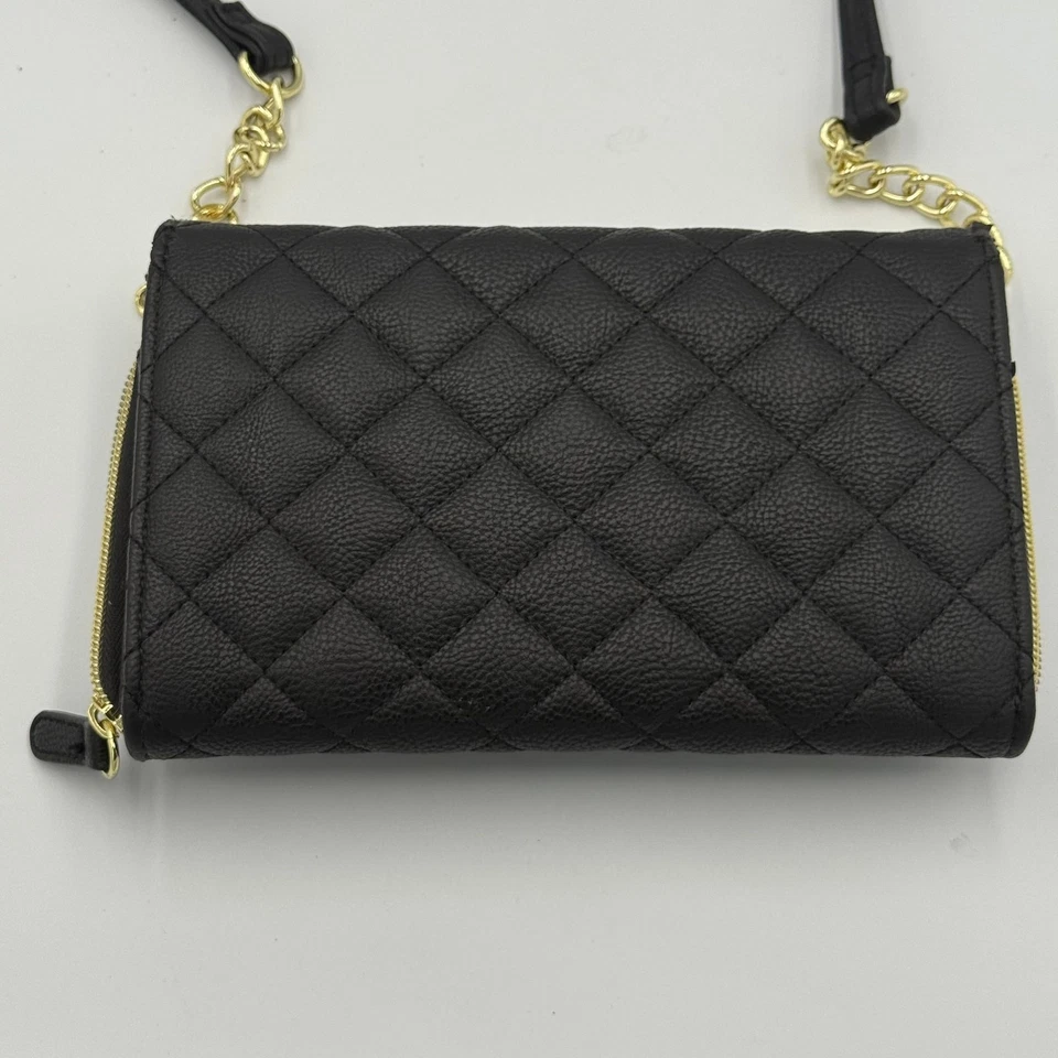 Betsey Johnson Black Quilted Heart Crossbody Handbag with Turn-lock Bow - Image 3 of 4