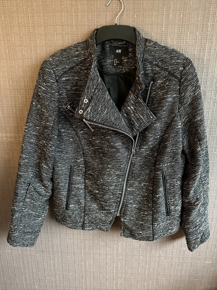 Tweed top biker jacket