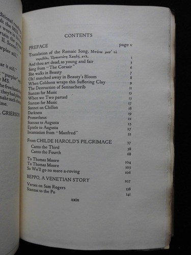 Ltd 260; Poems of Lord Byron Selected by H J C Grierson (1923-1st) Poetry - RARE - Imagen 7 de 13