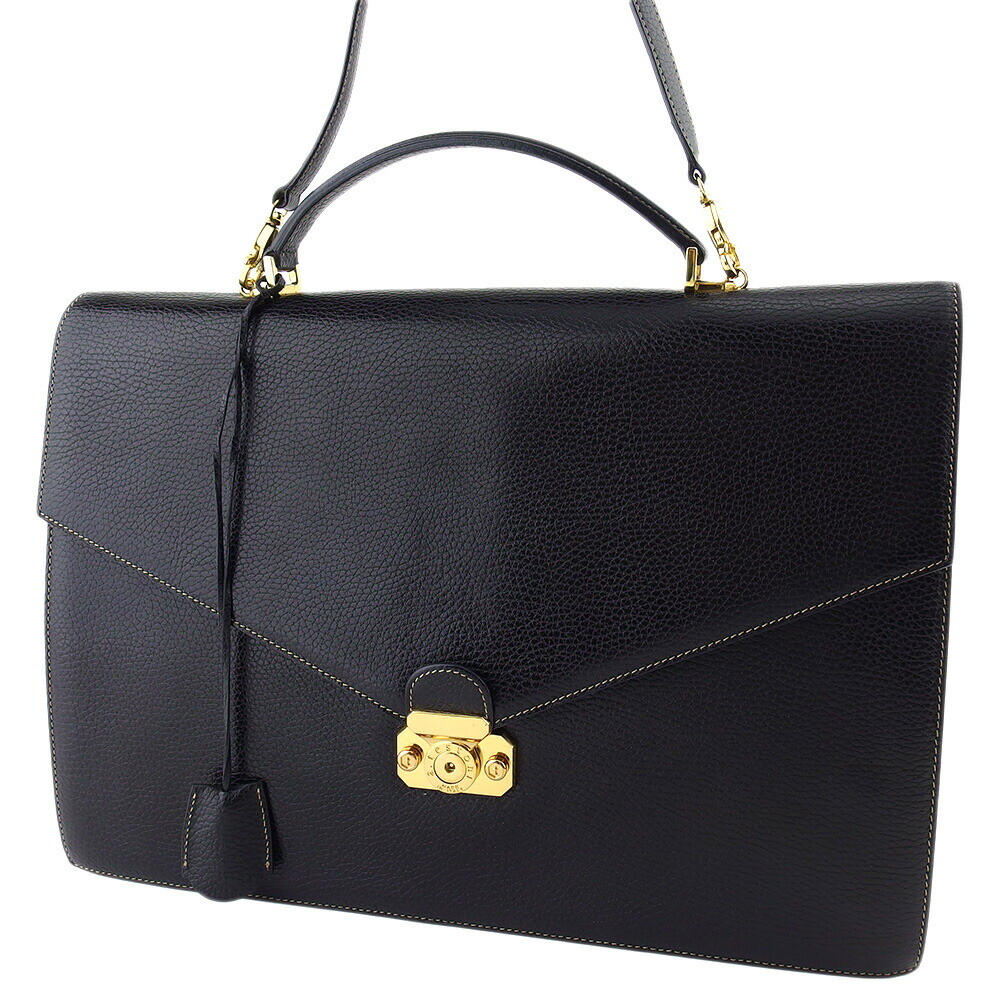 A. Testoni Business Bag Logo Leather Authentic Used T19346 A. Testoni Business Bag Logo Leather Authentic Used T19346