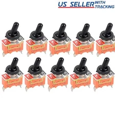 10x Toggle SWITCH ON/OFF Heavy Duty 15A 125V SPST 2 Terminal Car ATV Waterproof