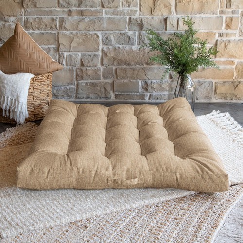Sorra Home Outdoor Tufted Floor Pillow Single 40 in D x 40 in W x 5 in H - Picture 42 of 54